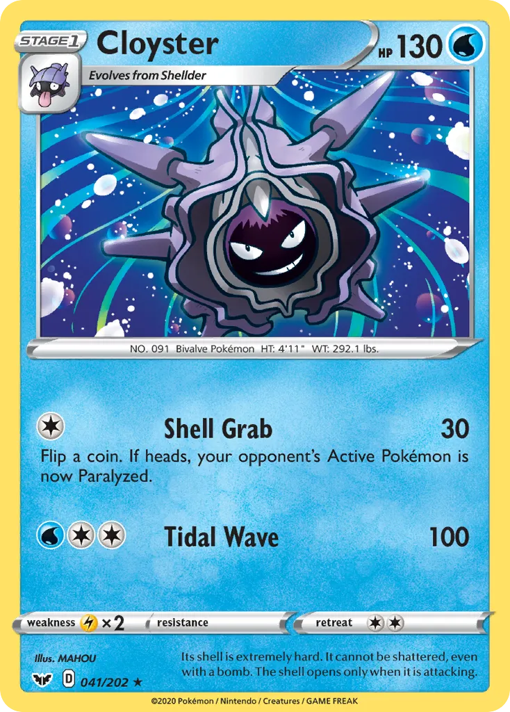 Cloyster #41, Sword & Shield Reverse Foil