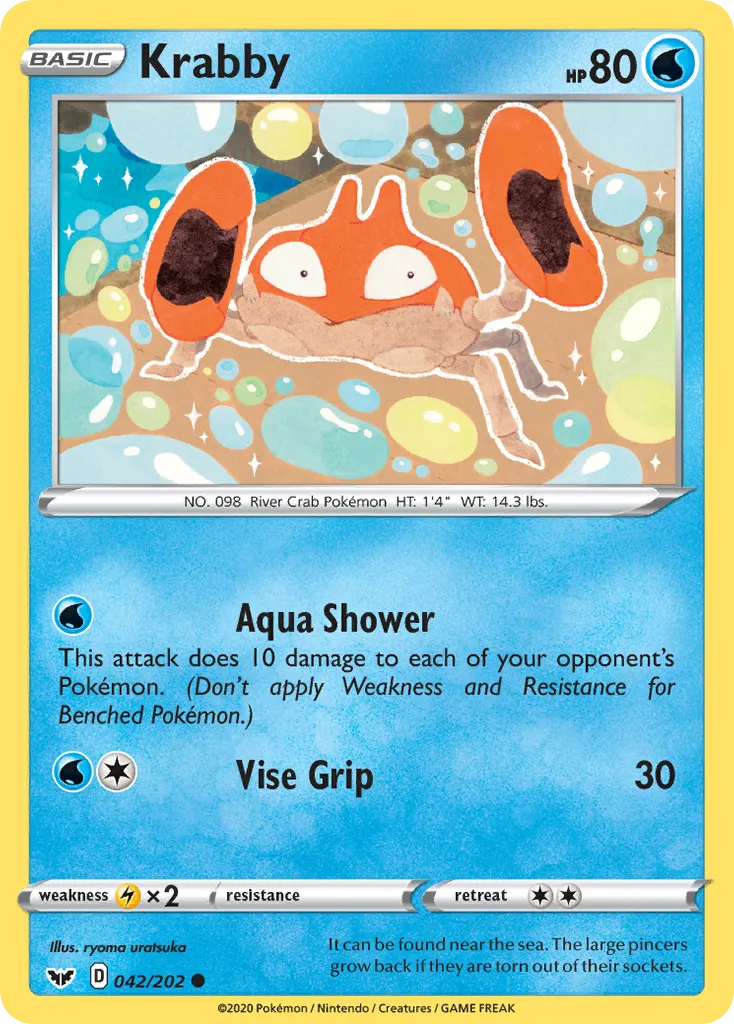 Krabby #42, Sword & Shield Reverse Foil