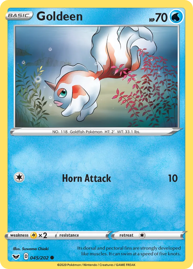 Goldeen #45, Sword & Shield Reverse Foil