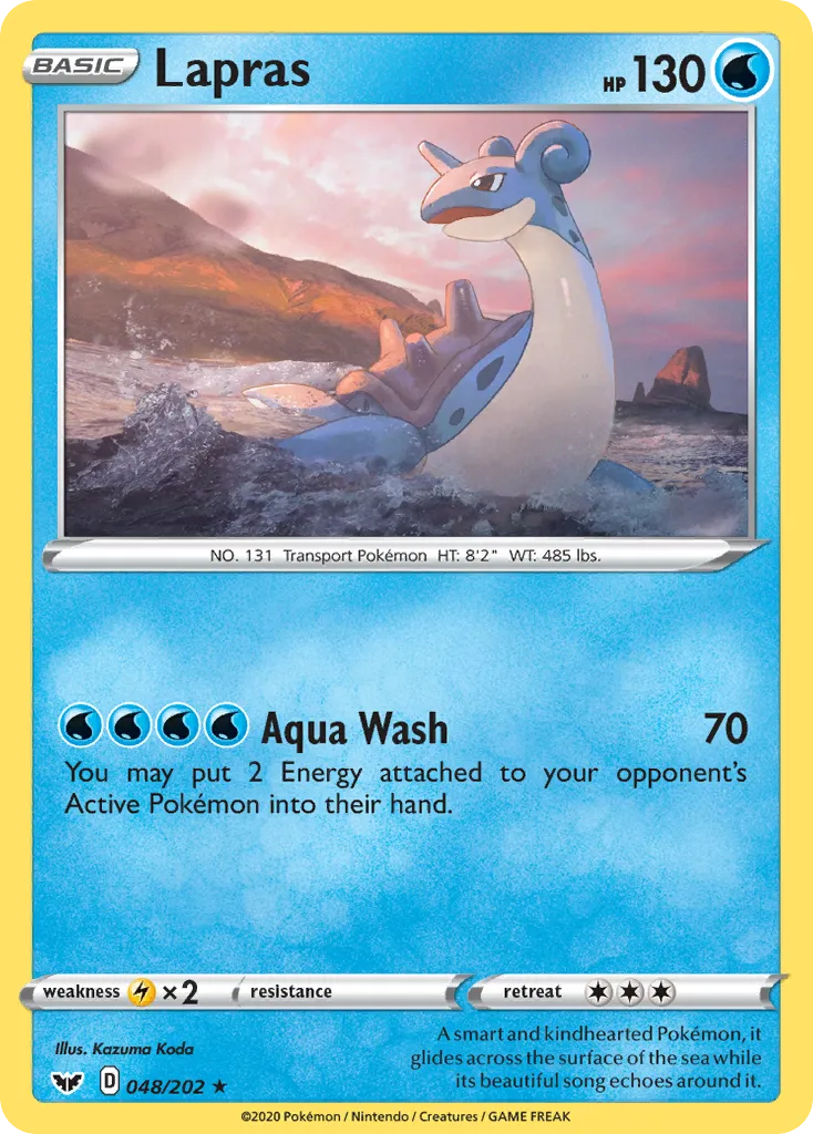 Lapras #48, Sword & Shield Reverse Foil