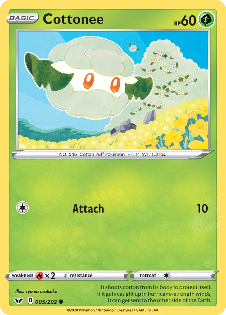 Cottonee #5, Sword & Shield Reverse Foil