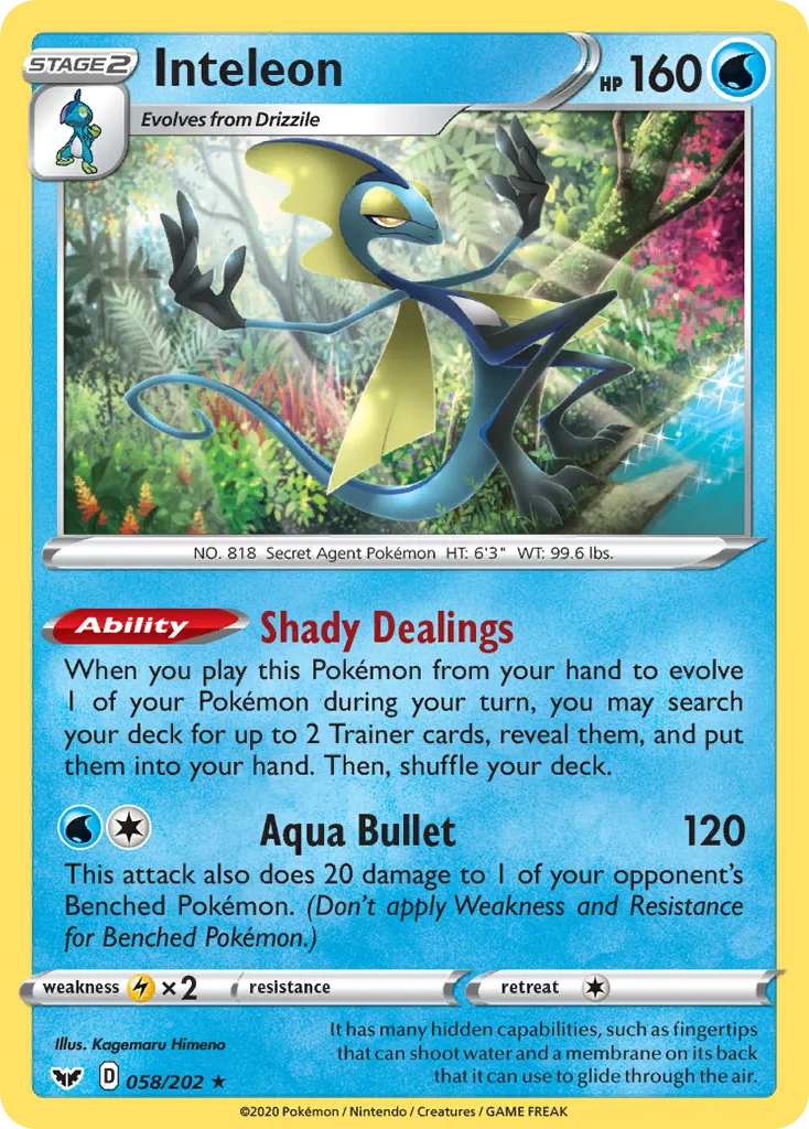 Inteleon #58, Sword & Shield Pokemon League