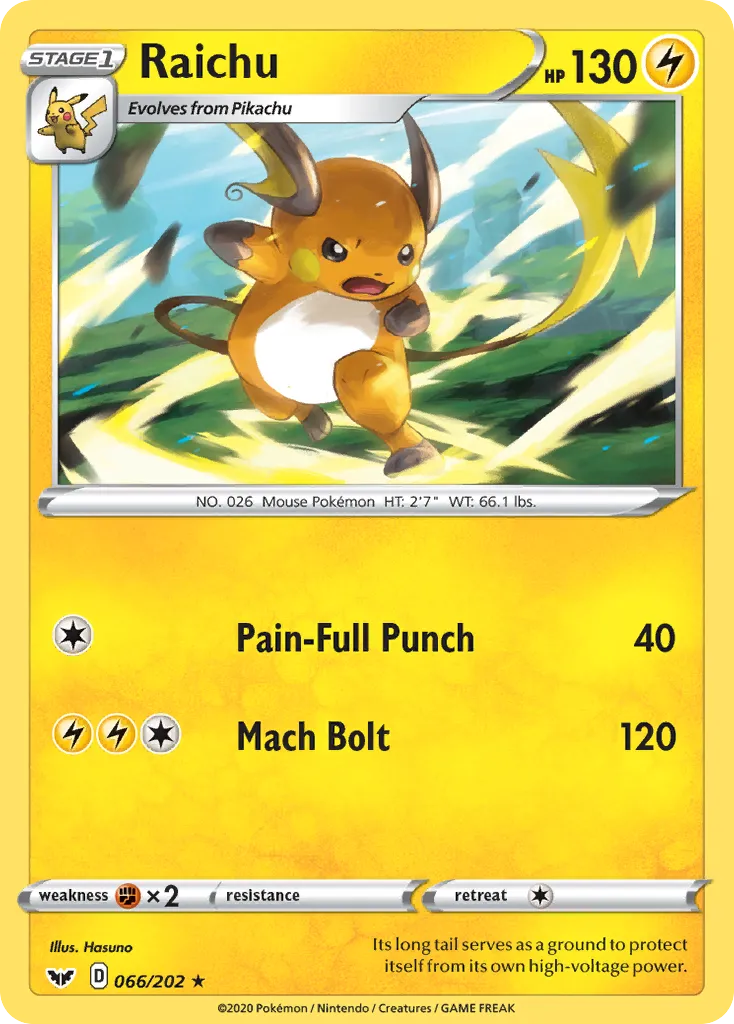 Raichu #66, Sword & Shield