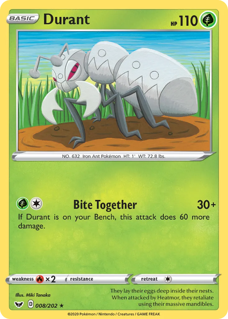 Durant #8, Sword & Shield Reverse Foil