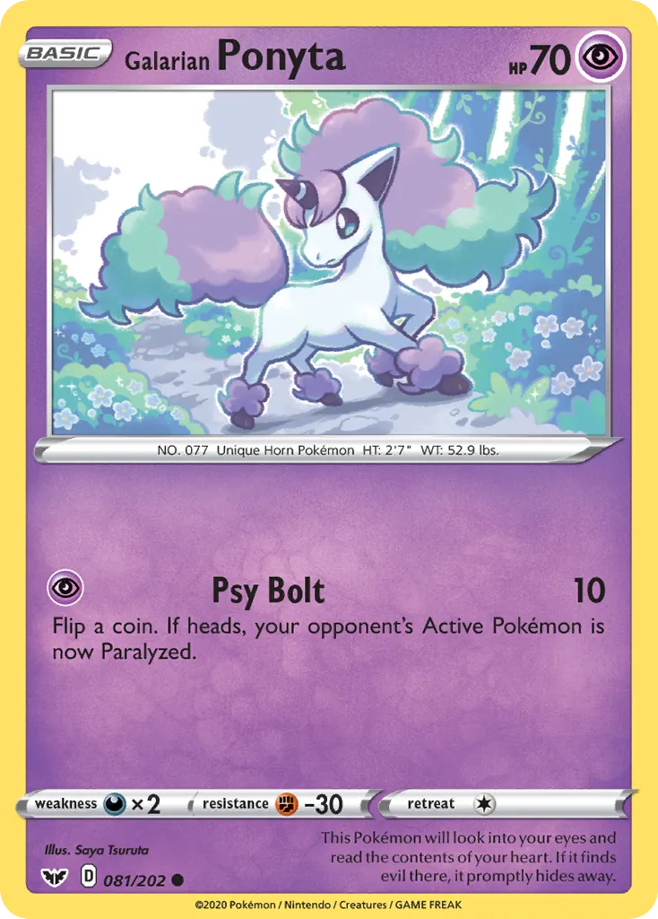 Galarian Ponyta #81, Sword & Shield Reverse Foil