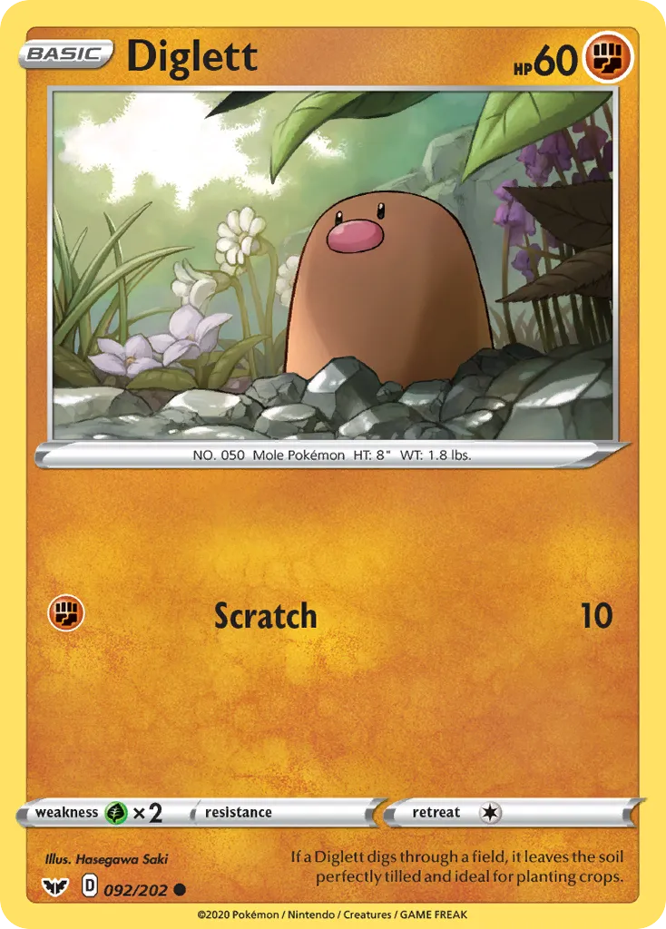 Diglett #92, Sword & Shield
