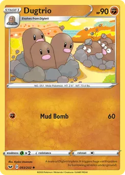 Dugtrio #93, Sword & Shield