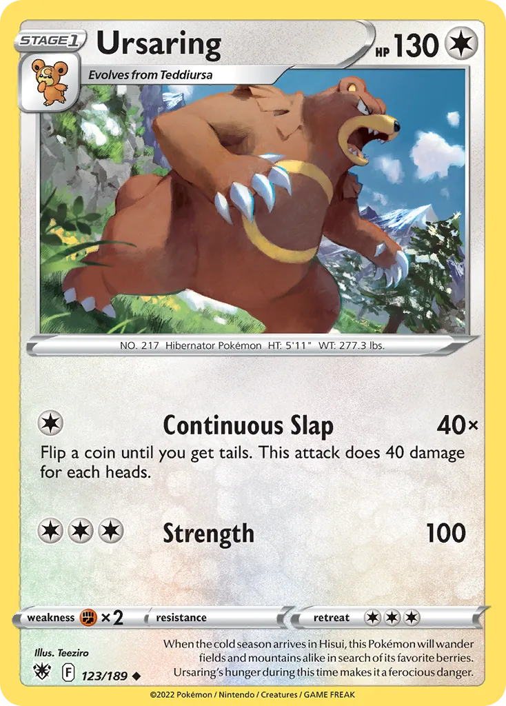Ursaring #123, Astral Radiance Reverse Foil