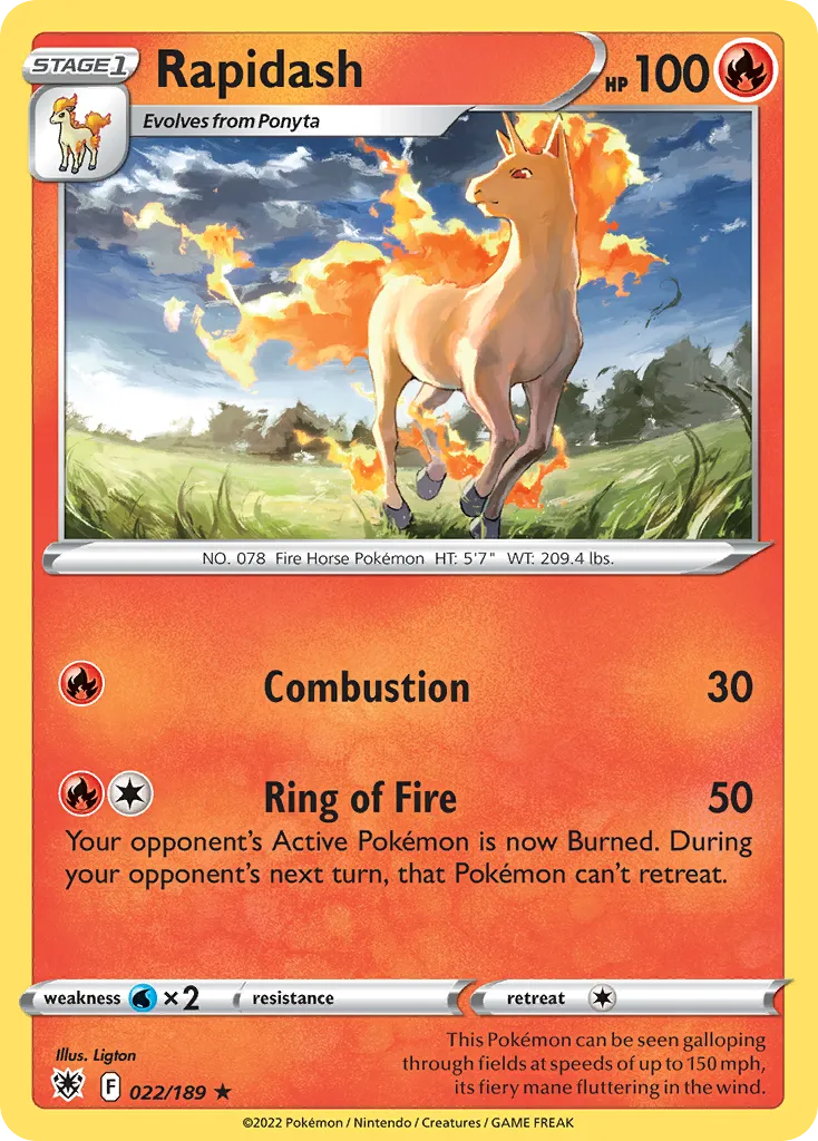 Rapidash #22, Astral Radiance Reverse Foil