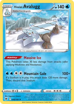 Hisuian Avalugg #48, Reverse Foil
