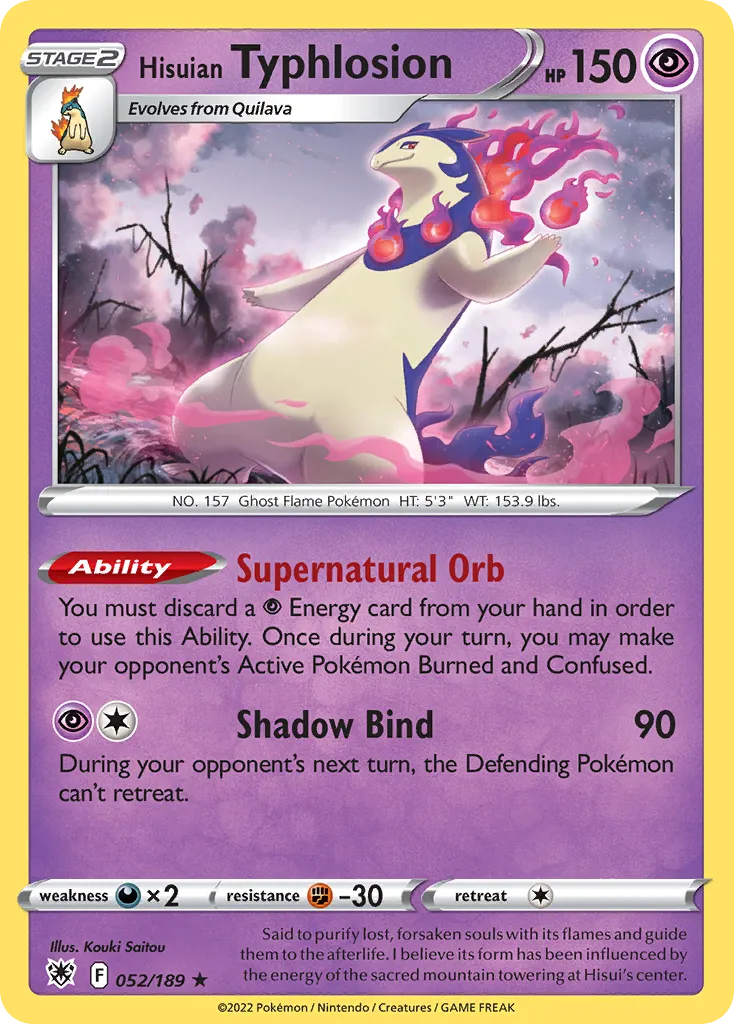 Hisuian Typhlosion #52, Astral Radiance Gamestop Exclusive