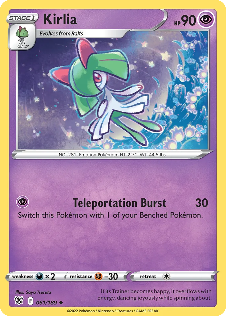 Kirlia #61, Astral Radiance Reverse Foil