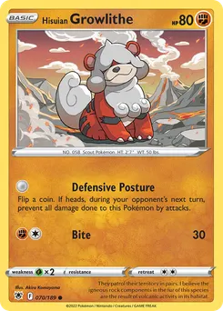Hisuian Growlithe #70, Reverse Foil