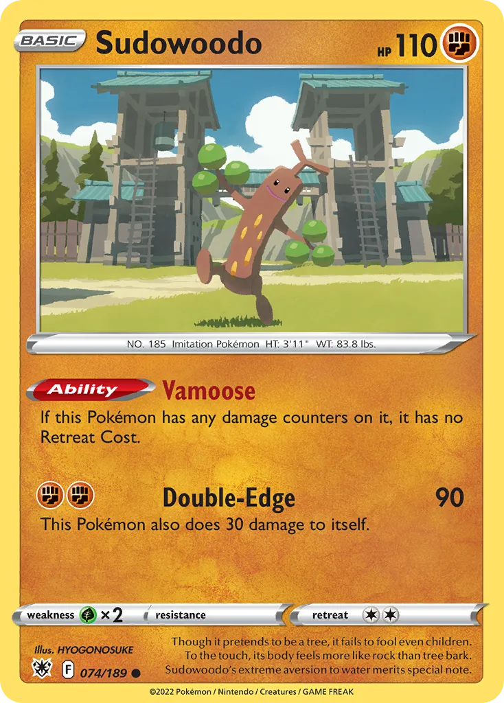 Sudowoodo #74, Astral Radiance Reverse Foil
