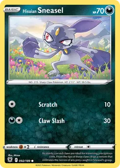 Hisuian Sneasel #92, Standard