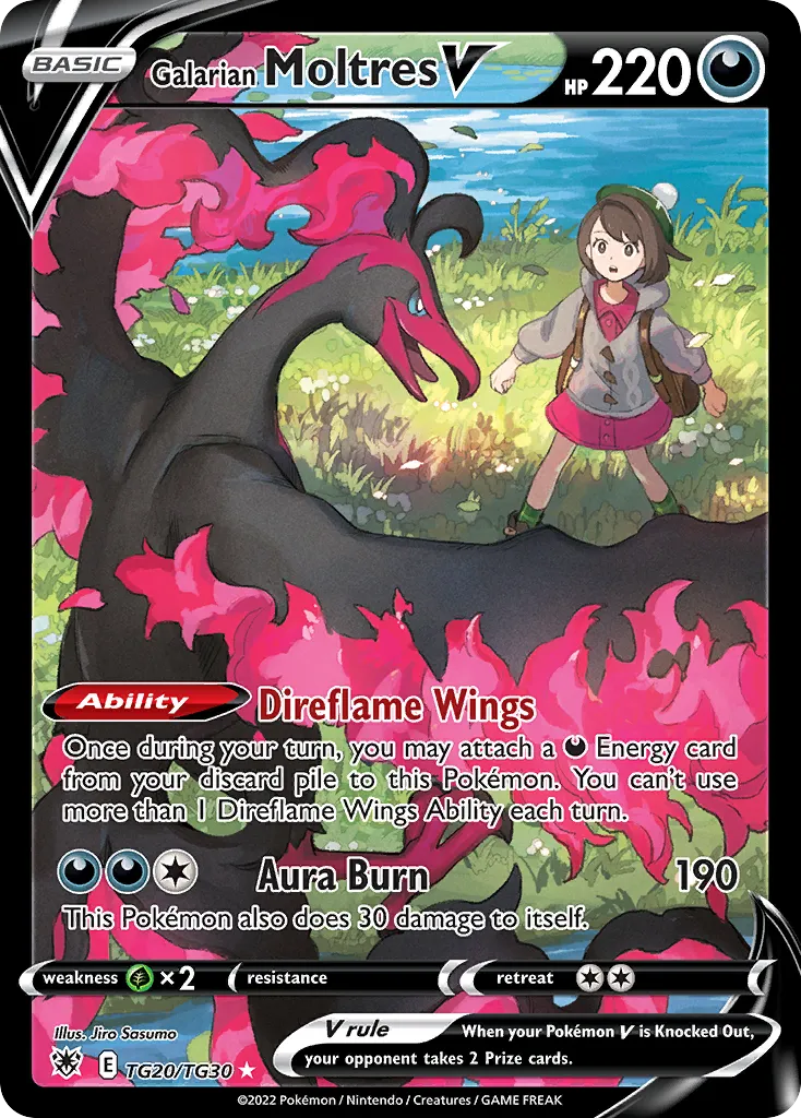 Galarian Moltres V #TG20, Astral Radiance Trainer Gallery