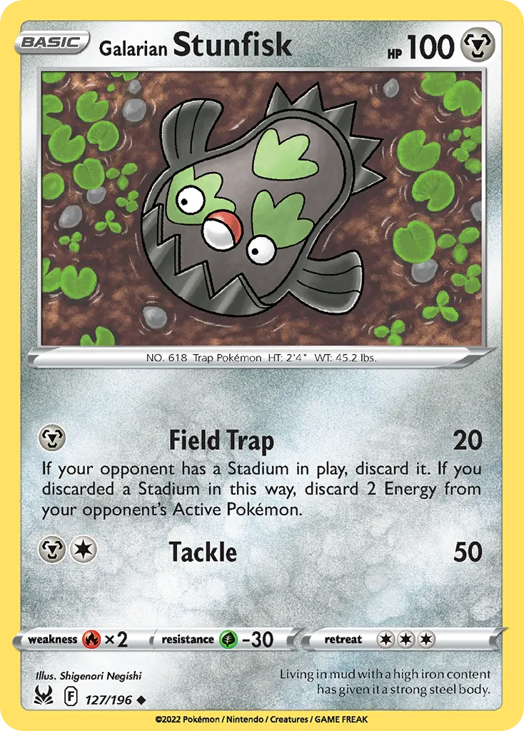 Galarian Stunfisk #127, Lost Origin Reverse Foil