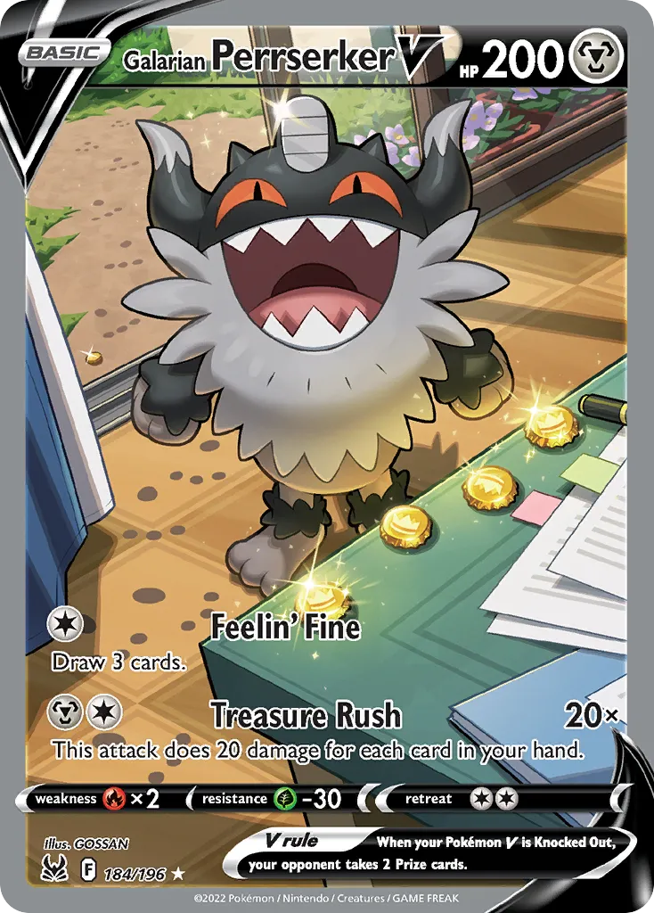 Galarian Perrserker V #184, Lost Origin