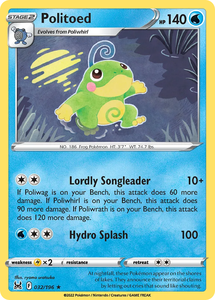 Politoed #32, Lost Origin Reverse Foil