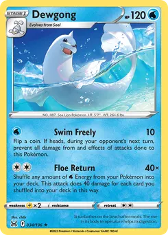 Dewgong #34, Reverse Foil
