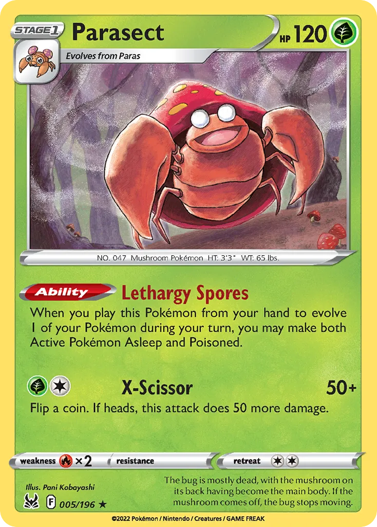 Parasect #5, Lost Origin Reverse Foil