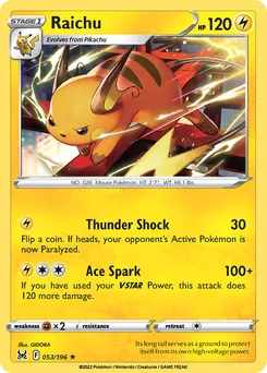 Raichu #53, Reverse Foil
