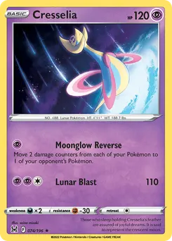 Cresselia #74, Reverse Foil