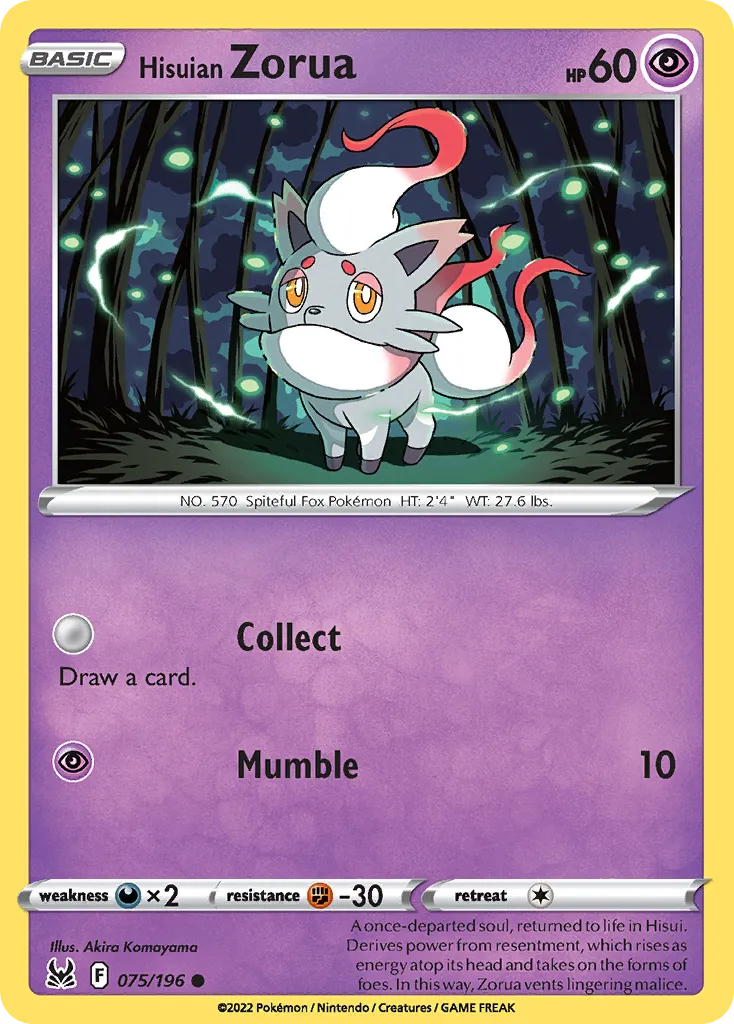 Hisuian Zorua #75, Lost Origin