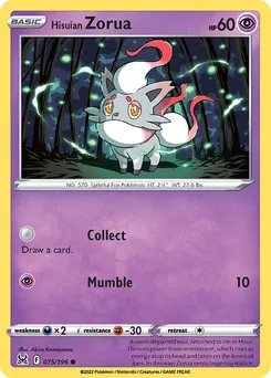 Hisuian Zorua #75, Reverse Foil