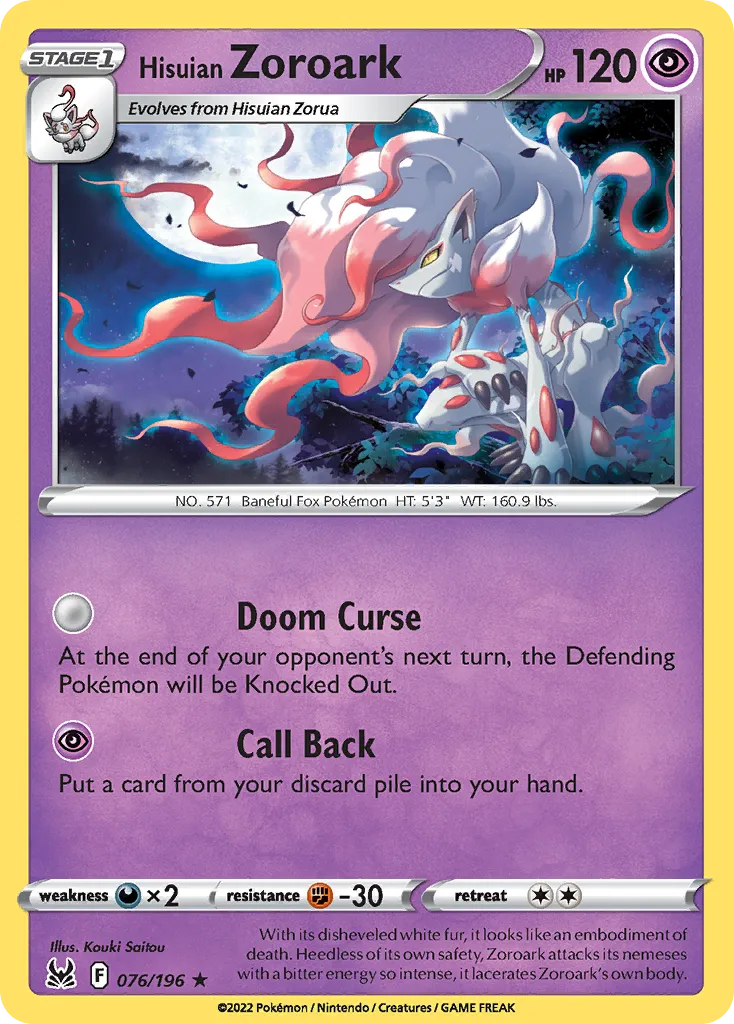 Hisuian Zoroark #76, Lost Origin Game Mania Exclusive