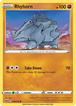 Rhyhorn #89, Reverse Foil