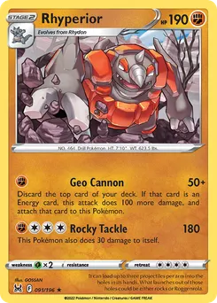 Rhyperior #91, Reverse Foil