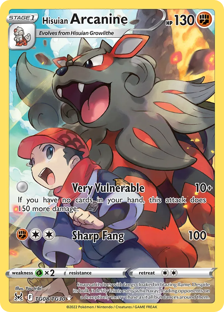 Hisuian Arcanine #TG08, Lost Origin Trainer Gallery