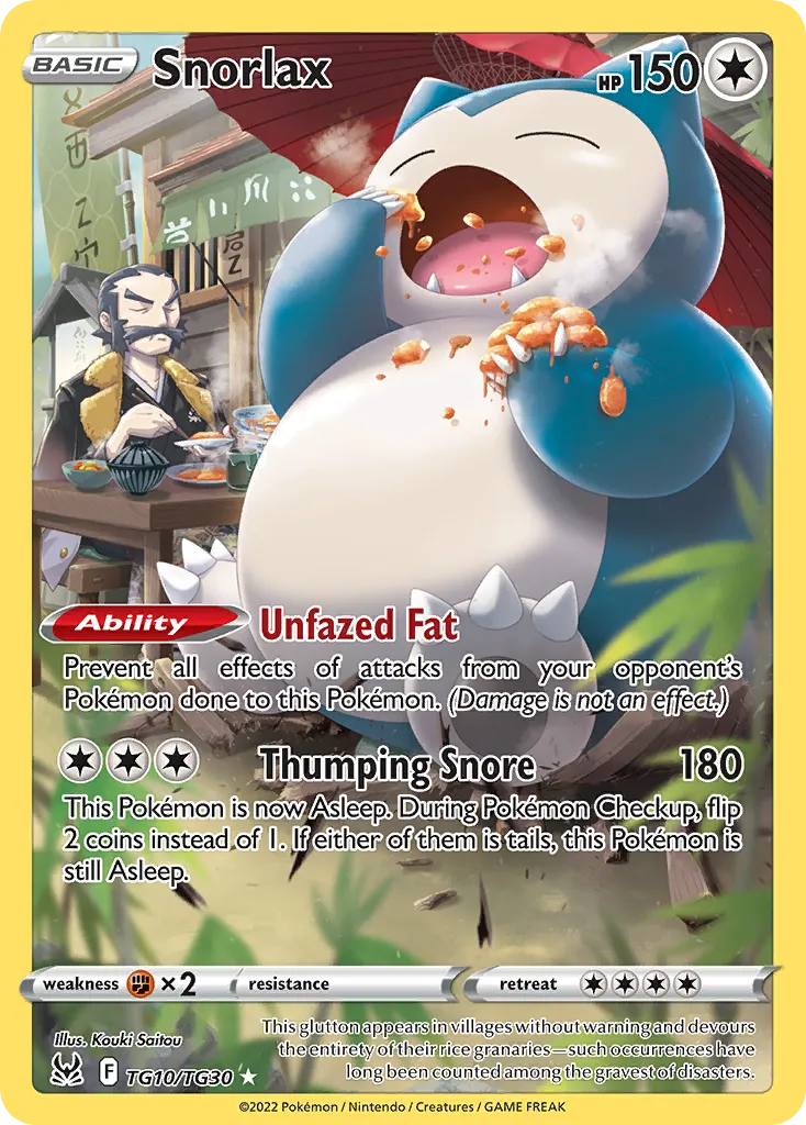 Snorlax #TG10, Lost Origin Trainer Gallery