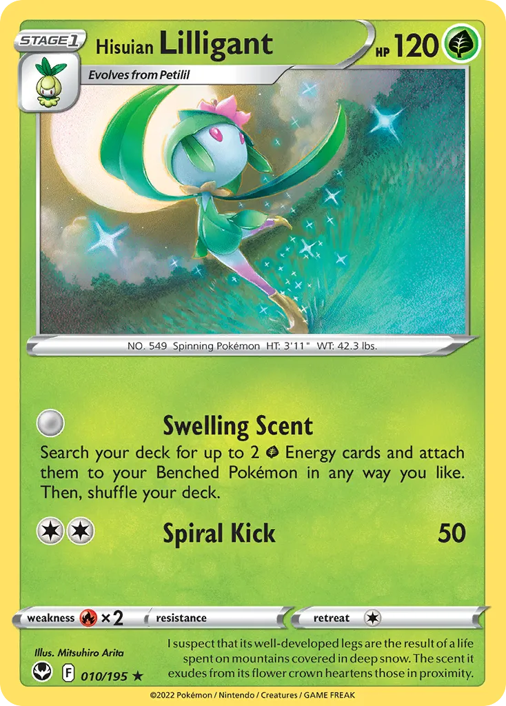 Hisuian Lilligant #10, Silver Tempest Reverse Foil