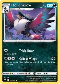 Honchkrow #107, Silver Tempest