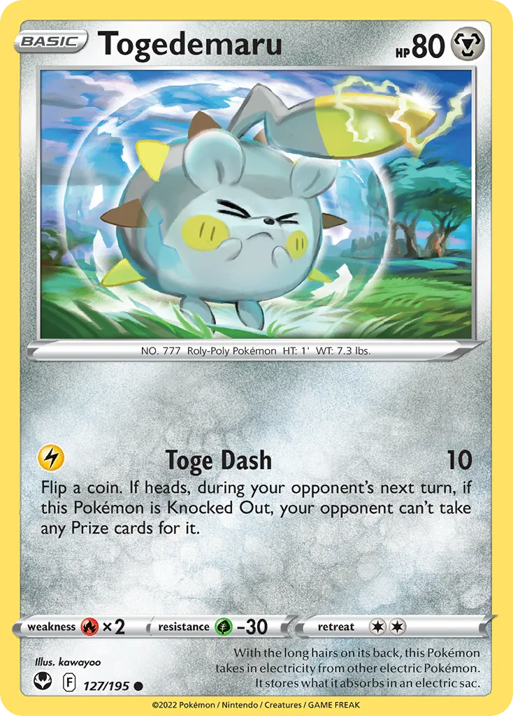Togedemaru #127, Silver Tempest Reverse Foil