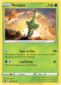 Virizion #14, Reverse Foil