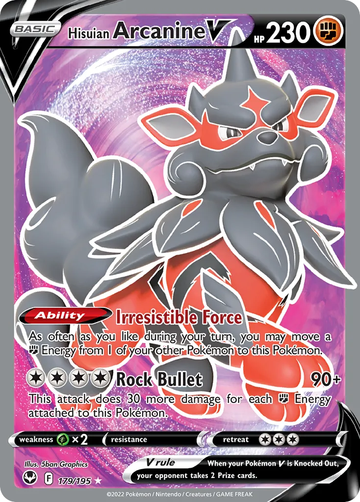 Hisuian Arcanine V #179, Silver Tempest