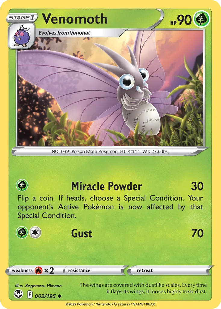 Venomoth #2, Silver Tempest Reverse Foil