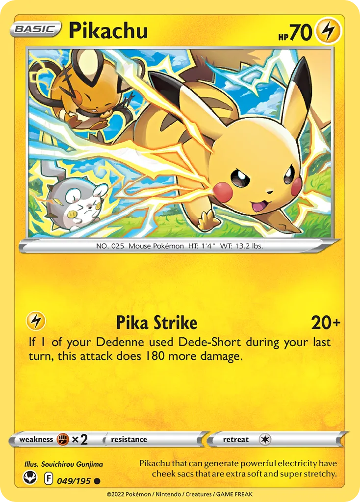 Pikachu #49, Silver Tempest Reverse Foil