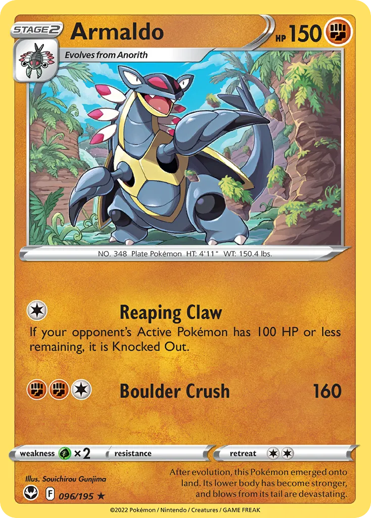 Armaldo #96, Silver Tempest Reverse Foil