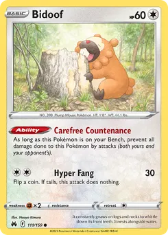 Bidoof #111, Reverse Foil