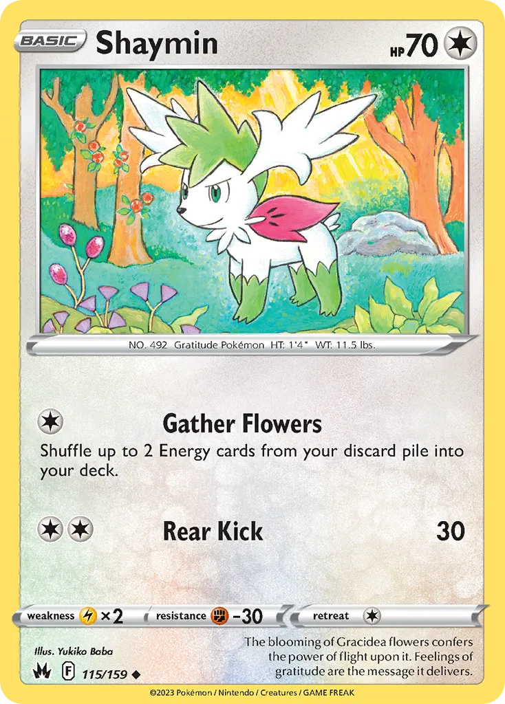 Shaymin #115, Crown Zenith Reverse Foil