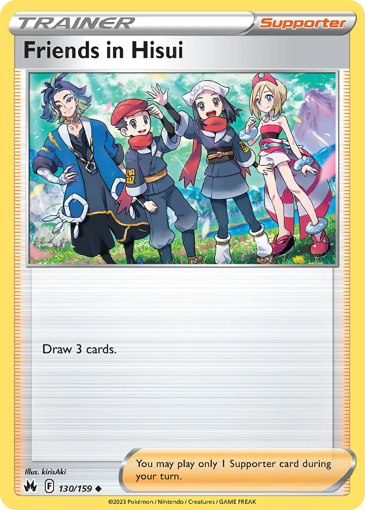 Friends in Hisui #130, Crown Zenith Reverse Foil Professor Program