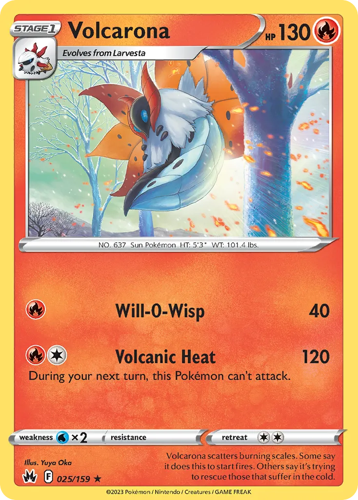 Volcarona #25, Crown Zenith Reverse Foil