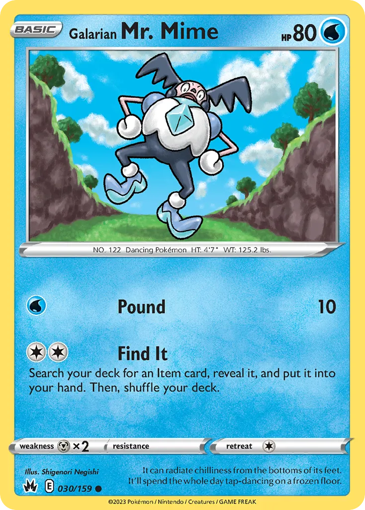 Galarian Mr. Mime #30, Crown Zenith