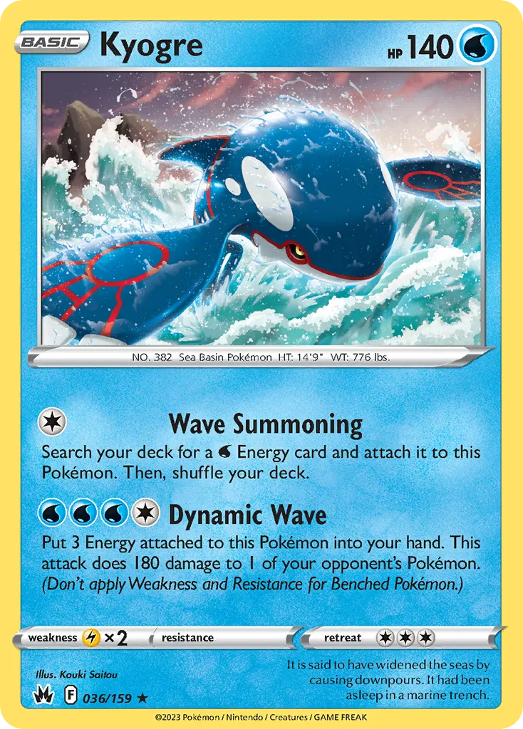 Kyogre #36, Crown Zenith Reverse Foil
