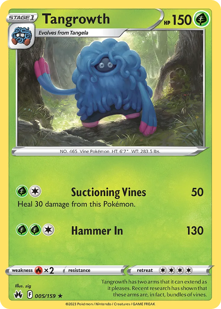 Tangrowth #5, Crown Zenith Reverse Foil