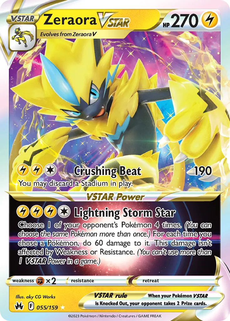 Zeraora VSTAR #55, Crown Zenith